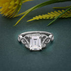Celtic Emarald Moissanite Diamond Engagement Ring - JBR Jeweler