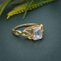 Entwined Celtic Emarald Lab Grown Diamond Engagement Ring