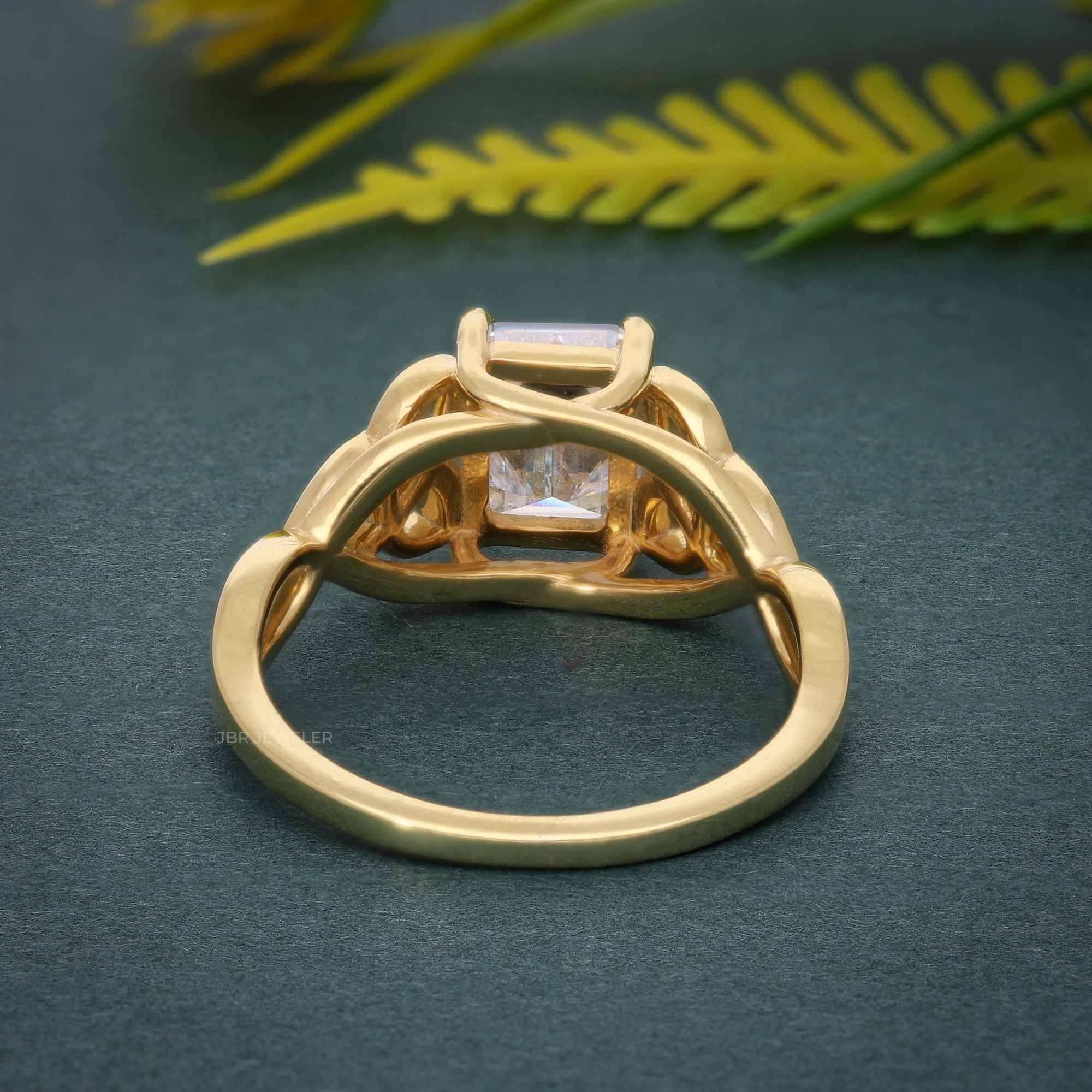 Entwined Celtic Emarald Lab Grown Diamond Engagement Ring - JBR Jeweler