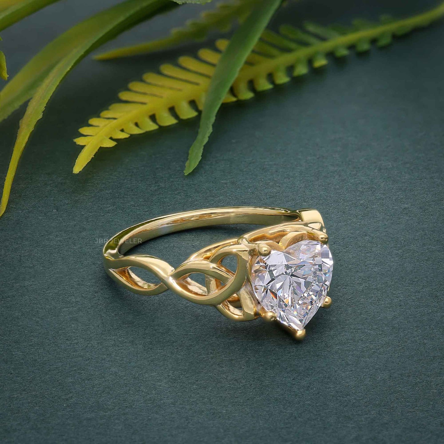 Entwined Celtic Heart Lab Grown Diamond Engagement Ring