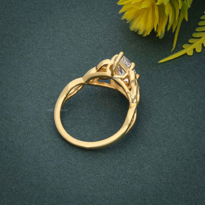 Bague de fiançailles en diamant moissanite marquise celtique