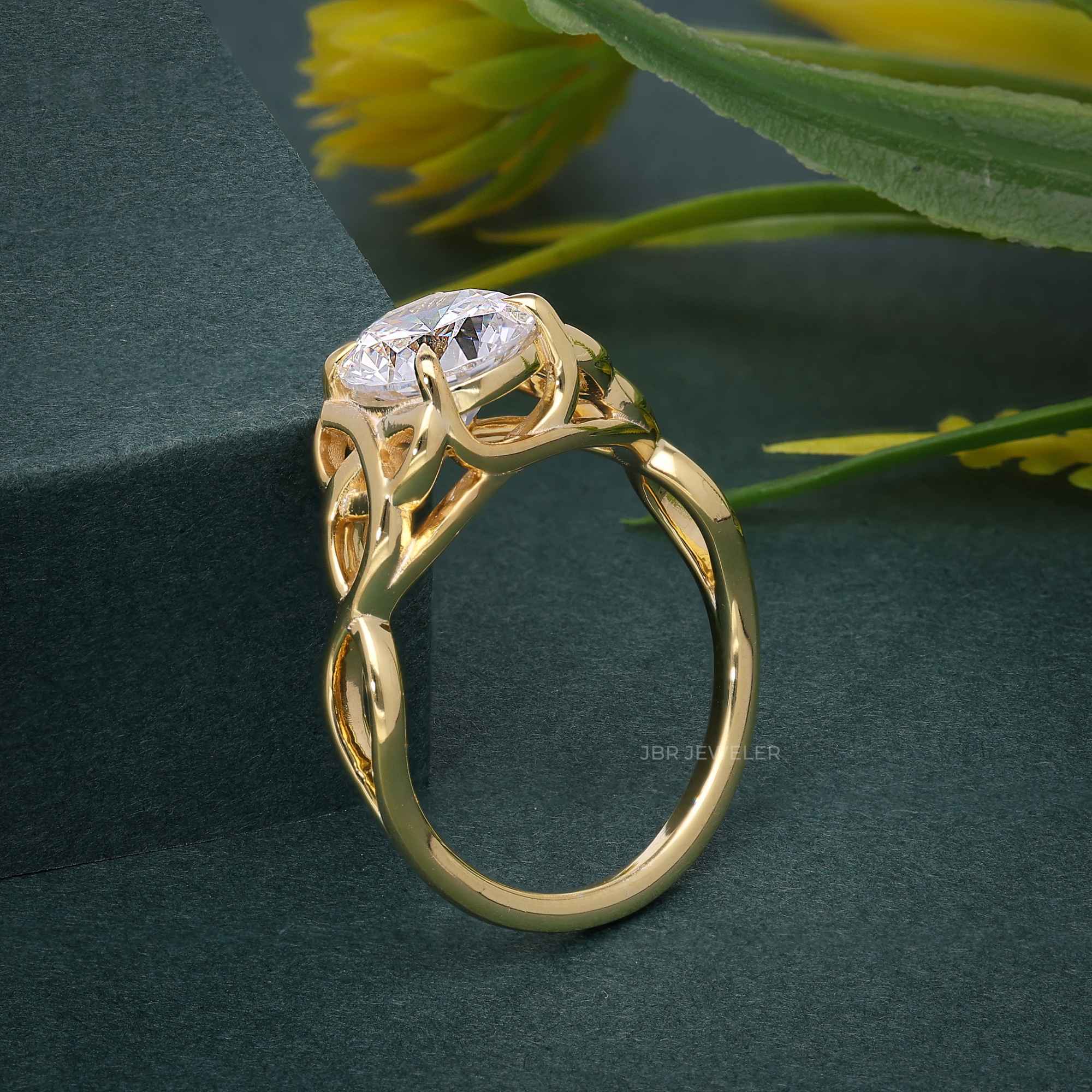 Entwined Celtic Round Cut Lab Grown Diamond Engagement Ring - JBR Jeweler