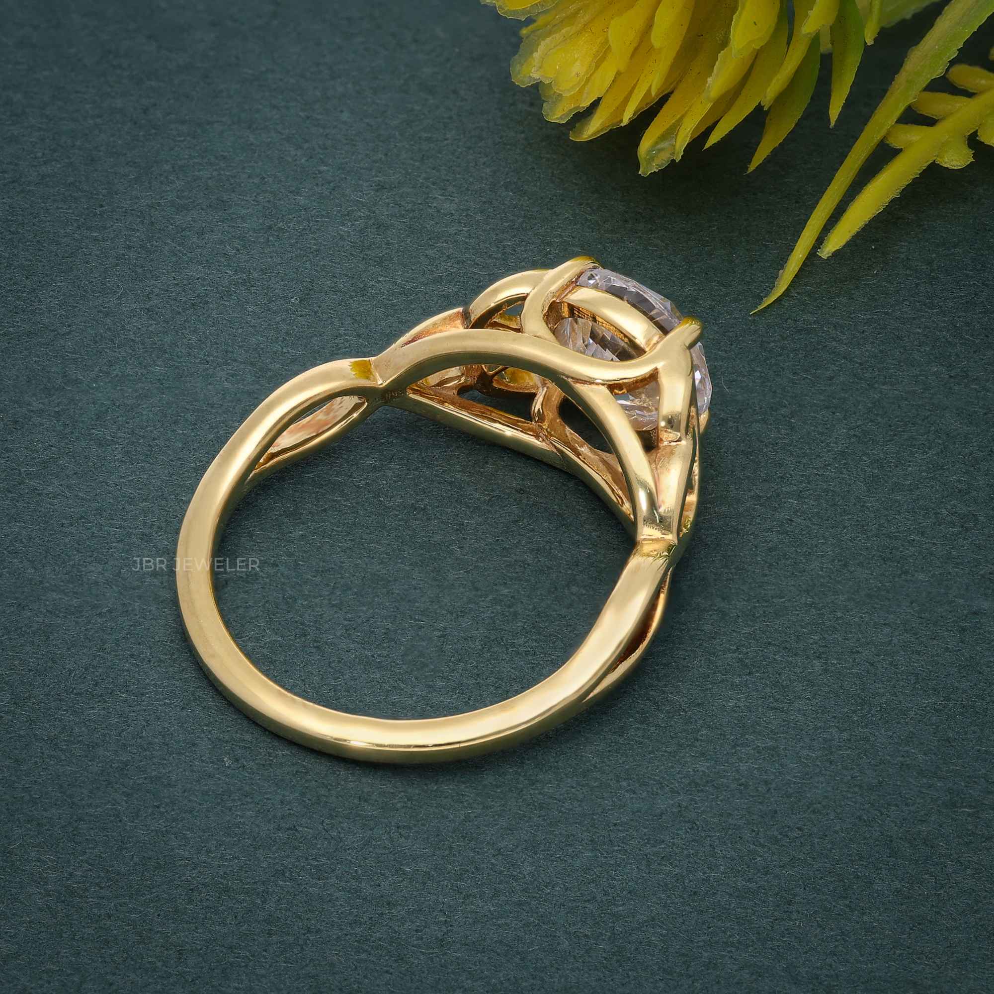 Celtic Round Brilliant Moissanite Diamond Engagement Ring - JBR Jeweler