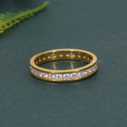 Channel Set Lab Diamond Eternity Wedding Band