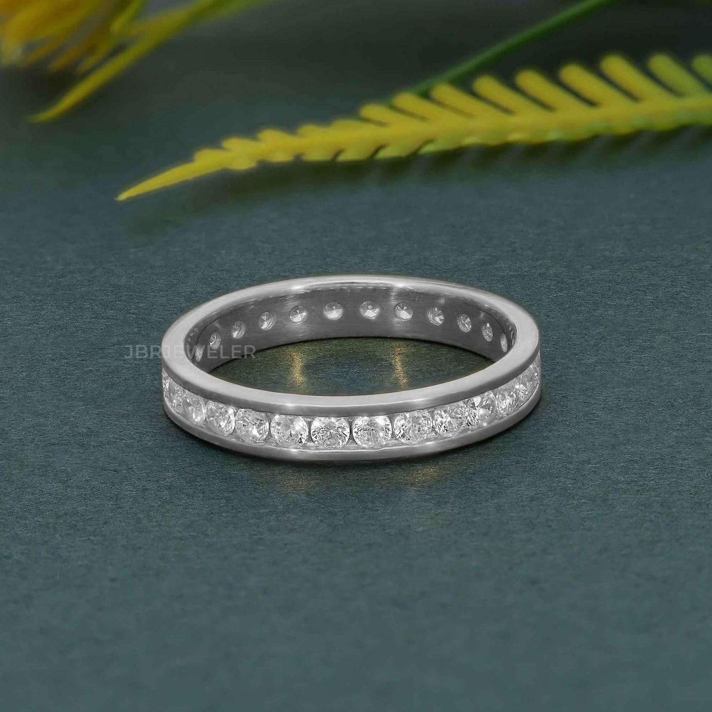 Channel Set Moissanite Diamond Eternity Wedding Band