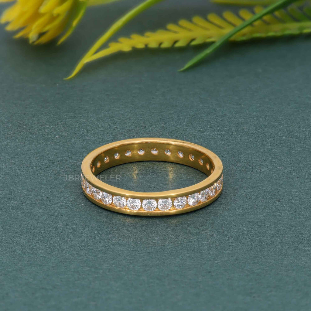 Channel Set Lab Diamond Eternity Wedding Band - JBR Jeweler