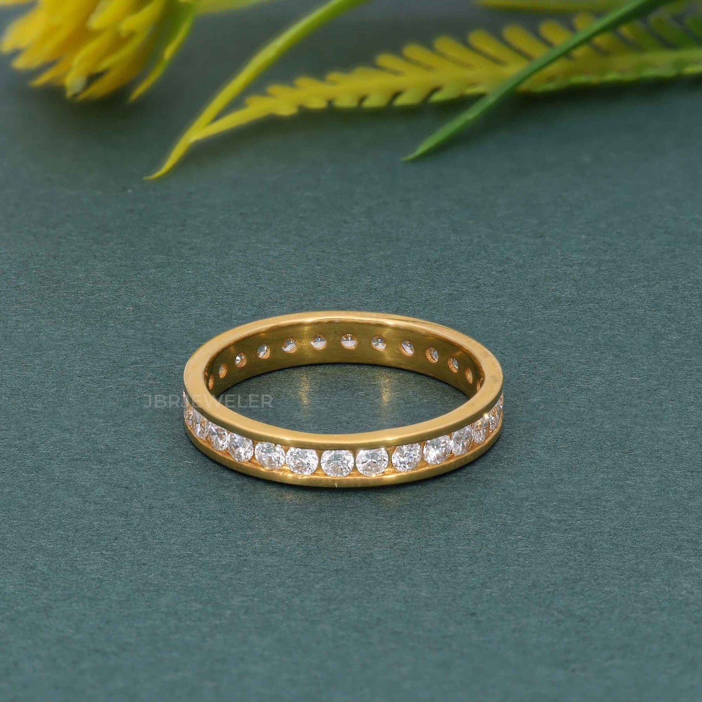 Channel Set Moissanite Diamond Eternity Wedding Band