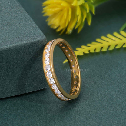 Channel Set Lab Diamond Eternity Wedding Band