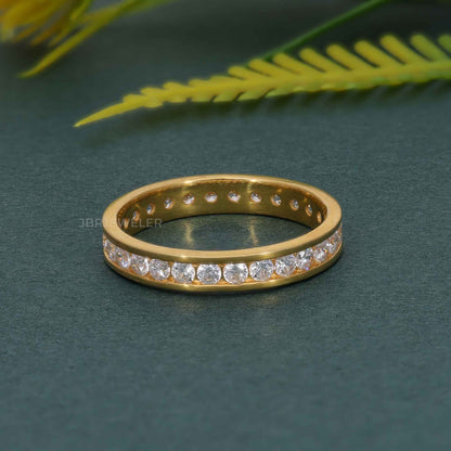 Channel Set Lab Diamond Eternity Wedding Band