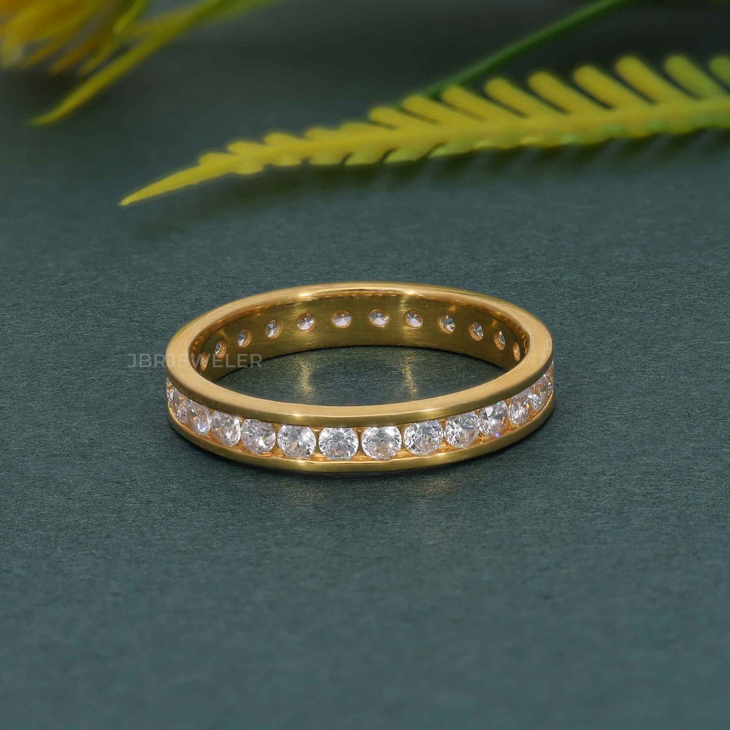 Channel Set Moissanite Diamond Eternity Wedding Band