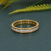 Channel Set Moissanite Diamond Eternity Wedding Band