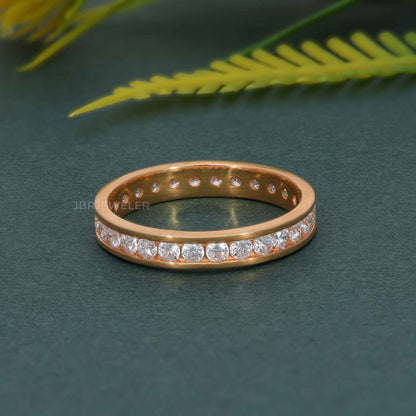 Channel Set Lab Diamond Eternity Wedding Band