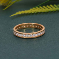 Channel Set Moissanite Diamond Eternity Wedding Band