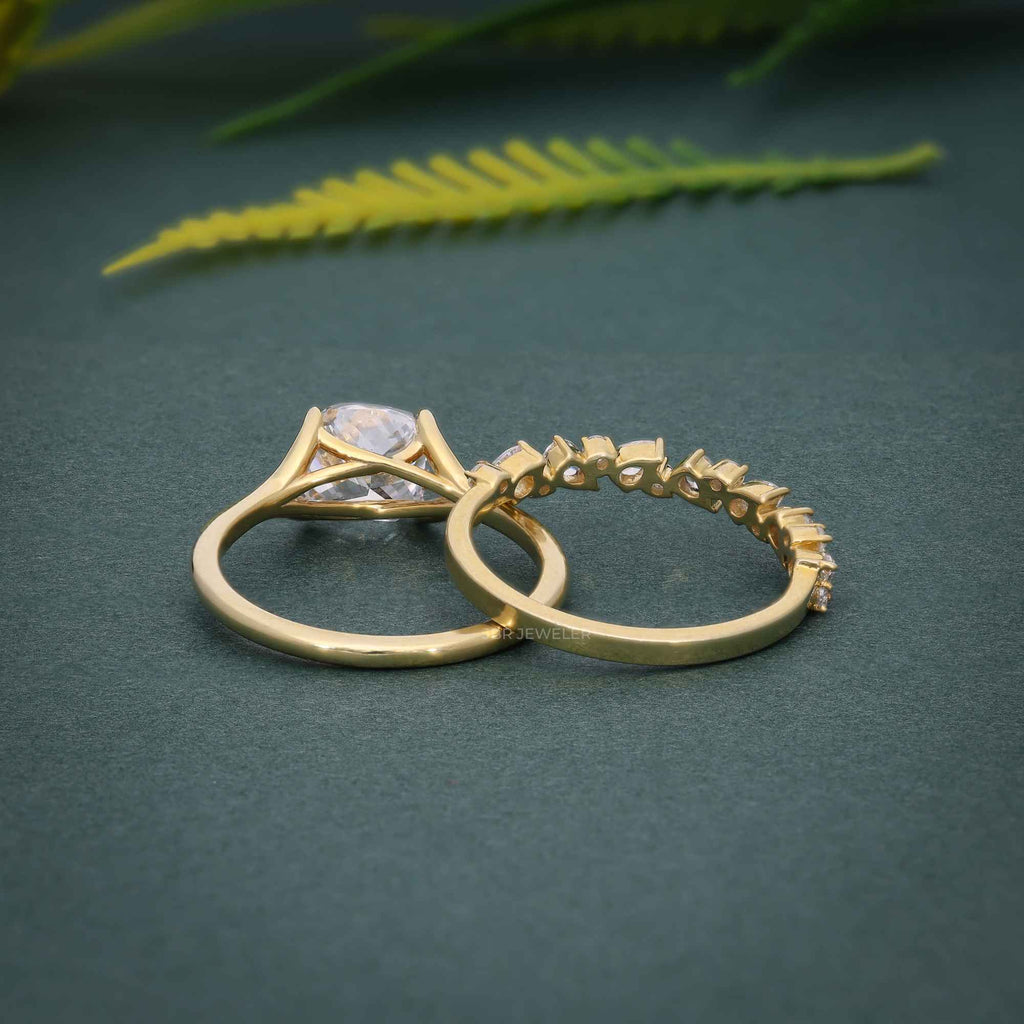 Classic Cushion Cut Lab Diamond Wedding Ring Bridal Sets - JBR Jeweler