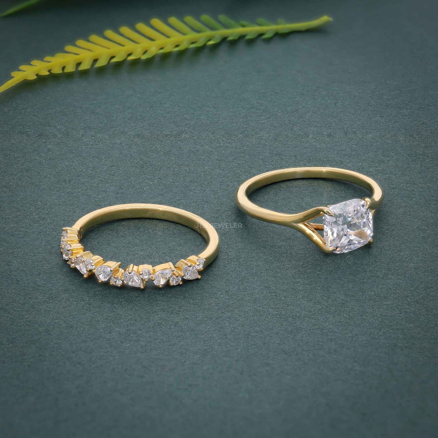 Classic Cushion Cut Moissanite Diamond Wedding Ring Bridal Sets
