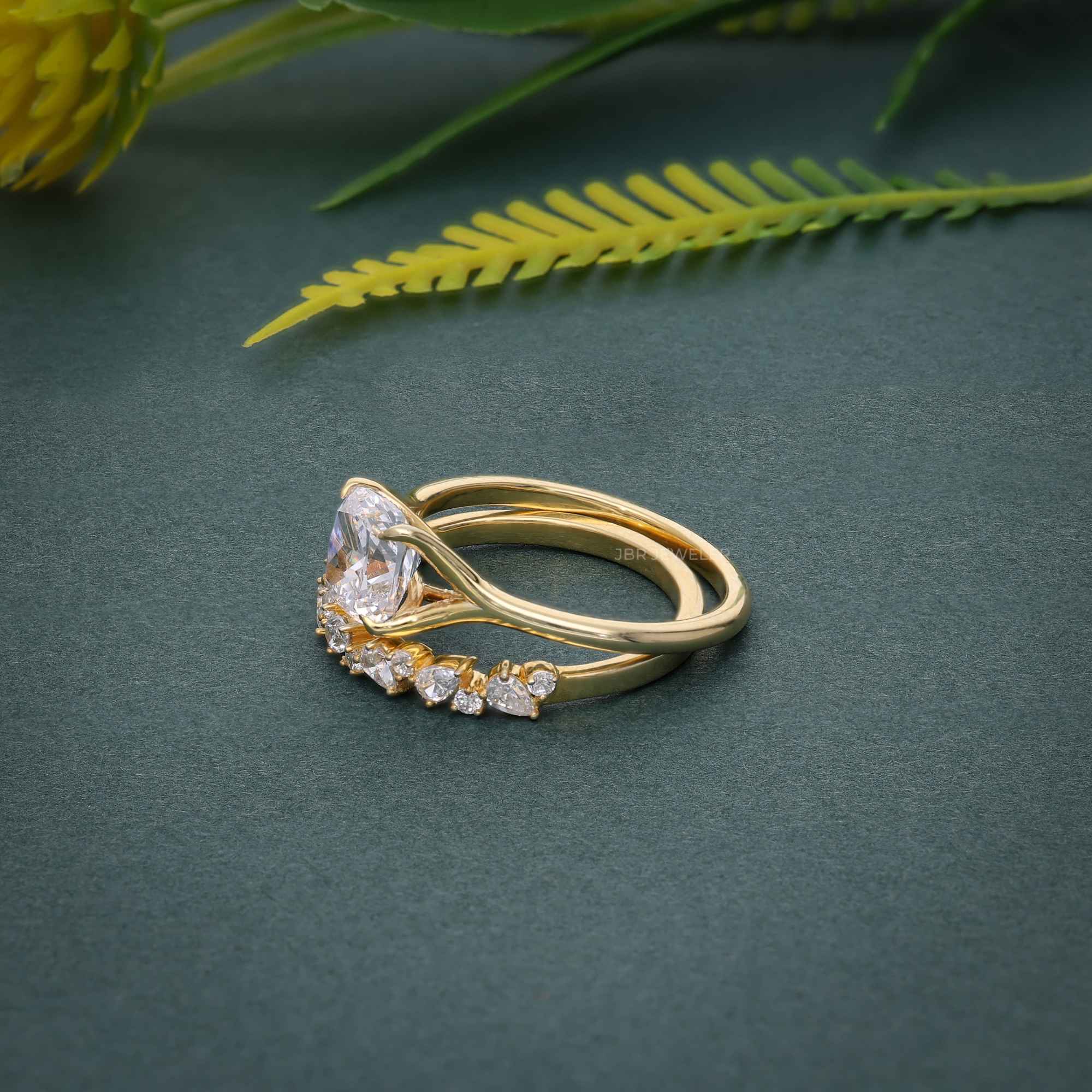 Classic Cushion Cut Moissanite Diamond Wedding Ring Bridal Sets - JBR Jeweler