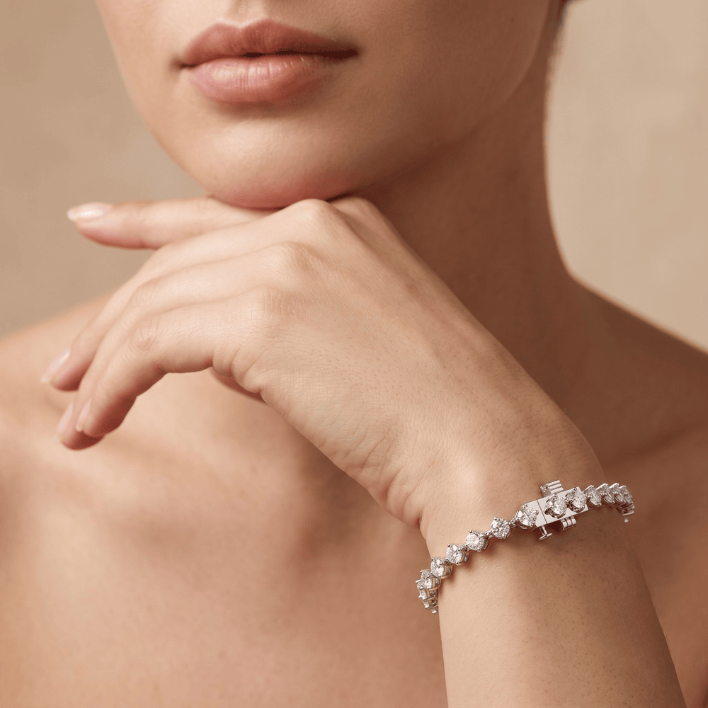 round lab diamond bracelet for women