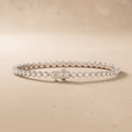 10K gold round lab diamond tennis bracelet