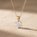 Classic Round Solitaire Lab Diamond Pendant & Necklace