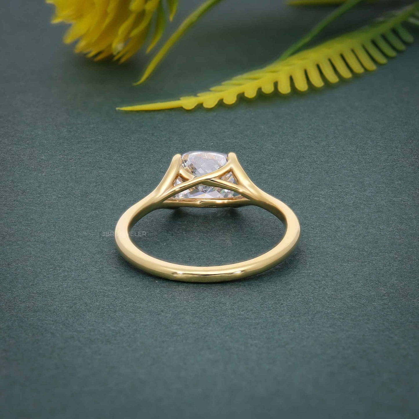 Revealed Solitaire Cushion Lab Grown Diamond Engagement Ring