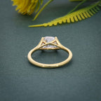 Wrapped Cushion Moissanite Diamond Solitaire Engagement Ring - JBR Jeweler