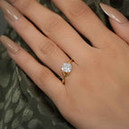 Wrapped Cushion Moissanite Diamond Solitaire Engagement Ring - JBR Jeweler