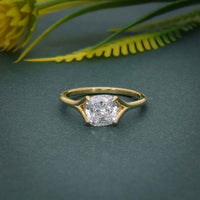 Wrapped Cushion Moissanite Diamond Solitaire Engagement Ring