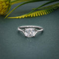 Wrapped Cushion Moissanite Diamond Solitaire Engagement Ring - JBR Jeweler