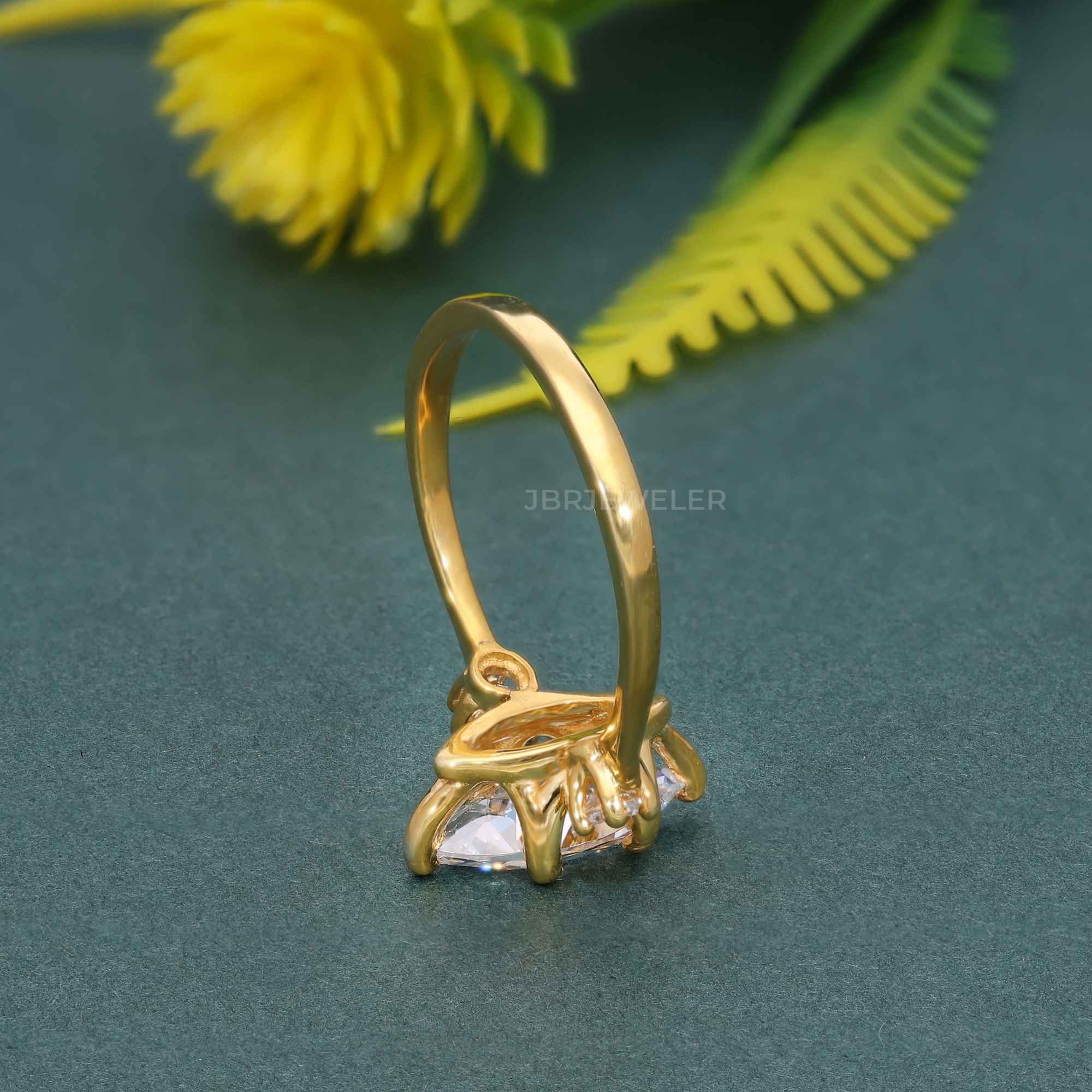 Classic Three Stone Marquise Cut Lab Grown Engagement Ring - JBR Jeweler