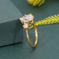 Classic Three Stone Pear Cut Lab Grown Engagement Ring