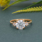 Classic Three Stone Round Cut Moissanite Engagement Ring - JBR Jeweler
