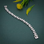 Cluster Marquise & Round Diamonds A Floral 14k Gold Bracelet - JBR Jeweler