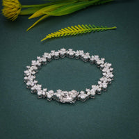 Cluster Marquise & Round Diamonds A Floral 14k Gold Bracelet