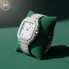 Colorful Roman Numeric Moissanite Iced Out Bust Down Watch For Mens - JBR Jeweler