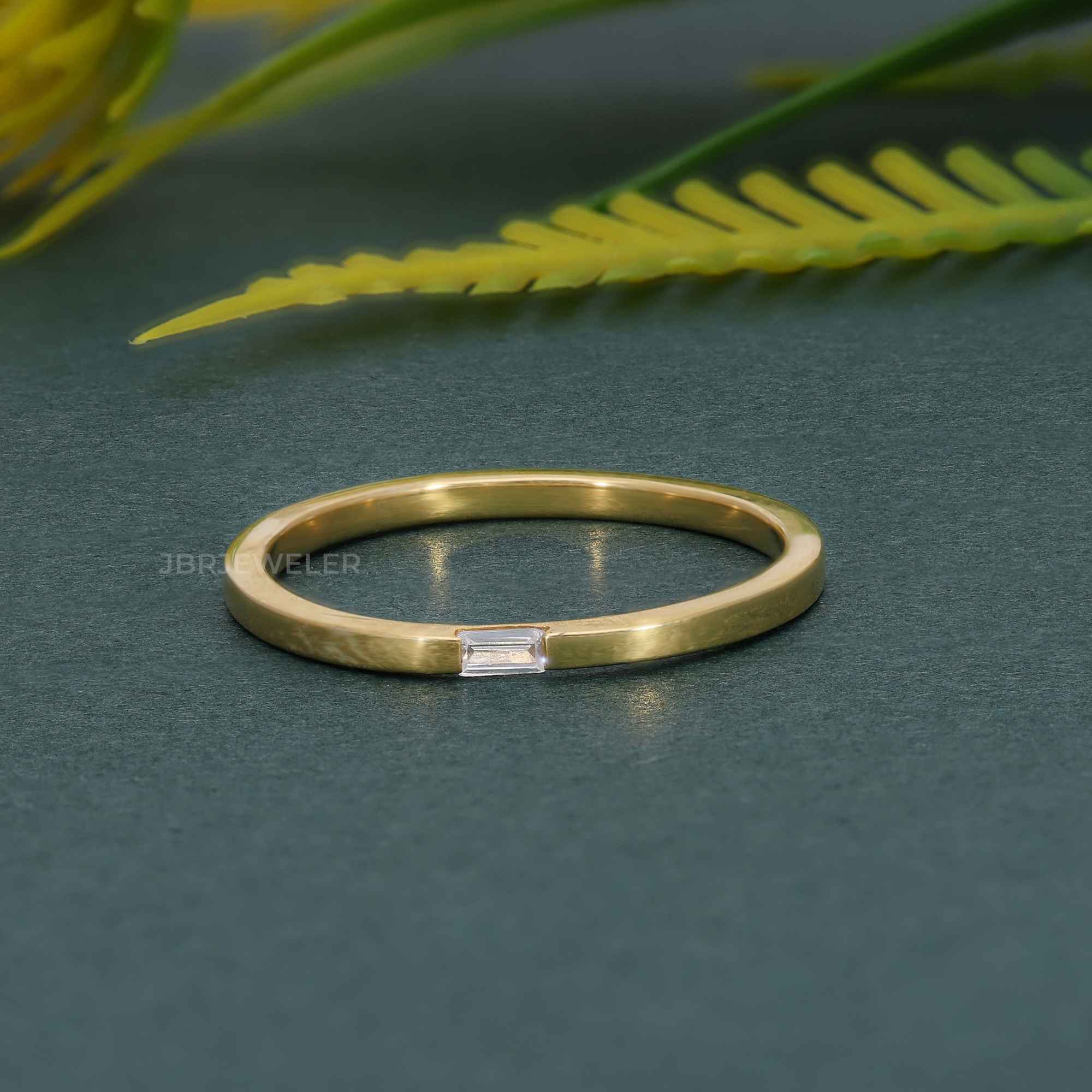 Comfort fit Baguette Lab Diamond Wedding Band - JBR Jeweler