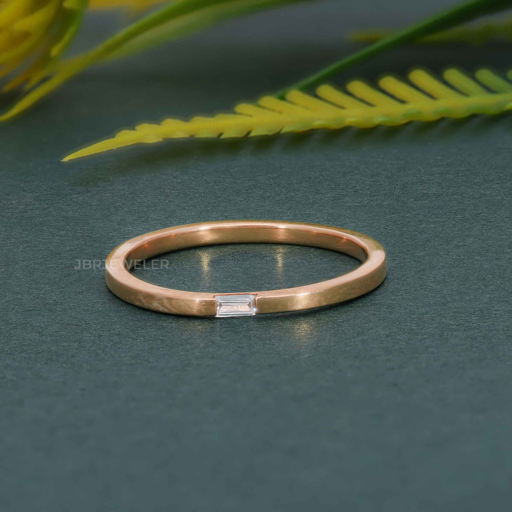 Comfort fit Baguette Lab Diamond Wedding Band - JBR Jeweler