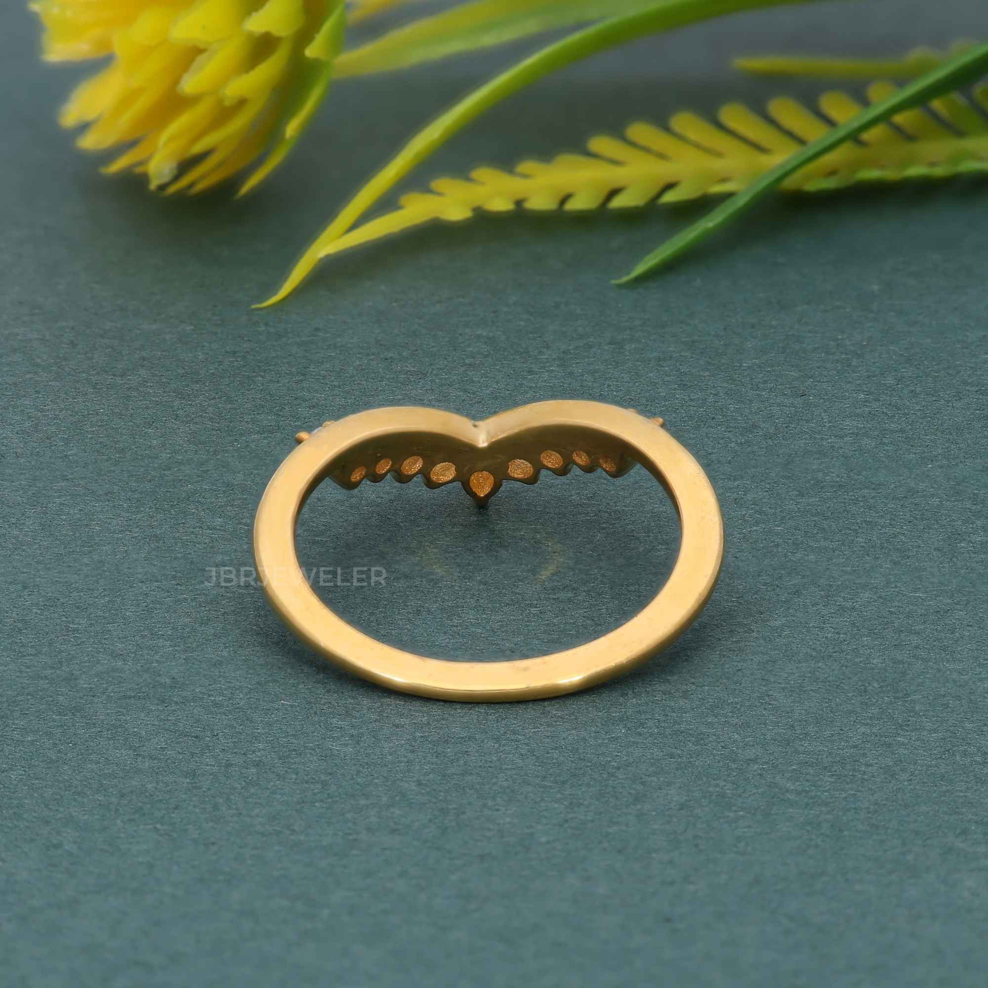 Crescent Lab Grown Diamond Wedding Band - JBR Jeweler