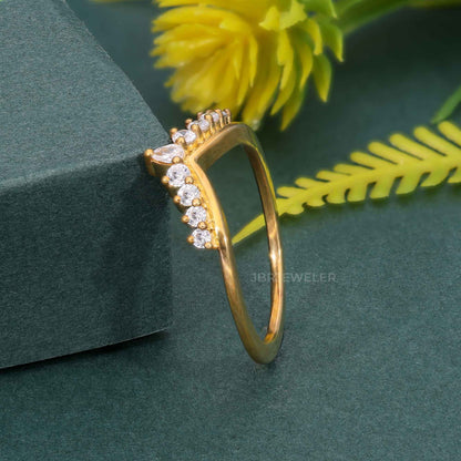 Crescent Lab Grown Diamond Wedding Band