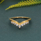 Crescent Moissanite Diamond Wedding Band - JBR Jeweler