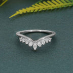 Crescent Lab Grown Diamond Wedding Band - JBR Jeweler