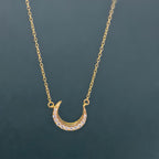 Crescent Moon Diamond 14k Gold Diamond Moon Charm luna necklace for women - JBR Jeweler