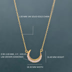 Crescent Moon Diamond 14k Gold Diamond Moon Charm luna necklace for women - JBR Jeweler
