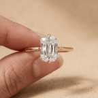 Antique style lab diamond promise ring