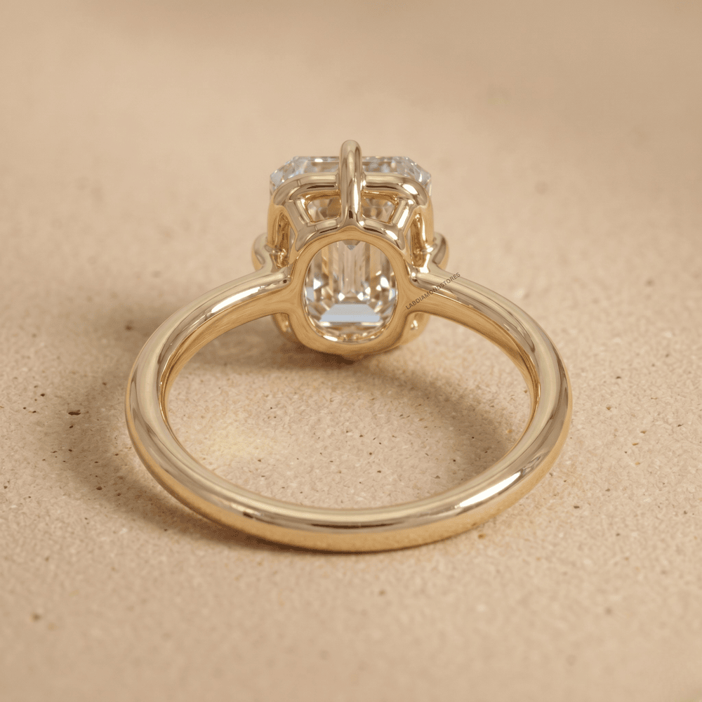 Lab diamond solitaire gold ring