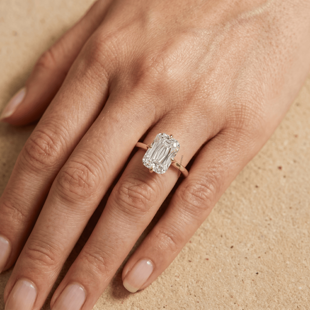 Vintage style lab grown diamond ring