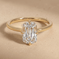 Crisscross cut lab diamond solitaire ring
