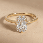 Crisscross cut lab diamond solitaire ring