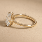 Lab diamond solitaire gold ring