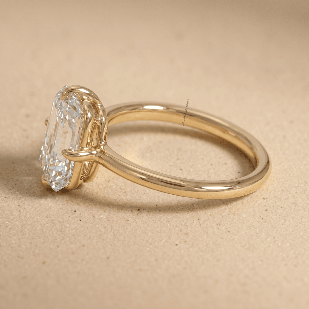 Lab diamond solitaire gold ring