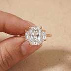 14K gold crisscross diamond engagement ring